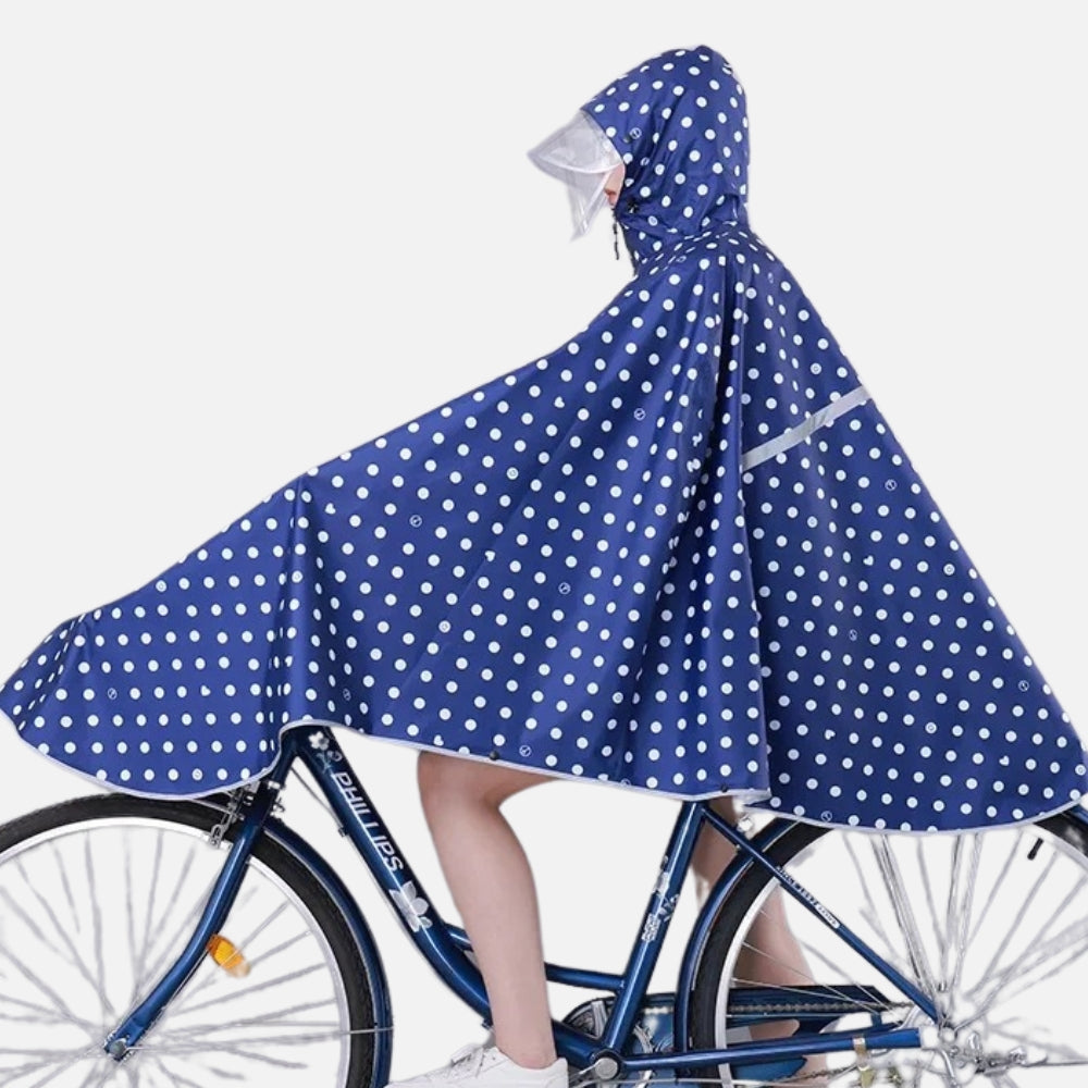 Poncho Vélo Pluie Petit Pois - zoom
