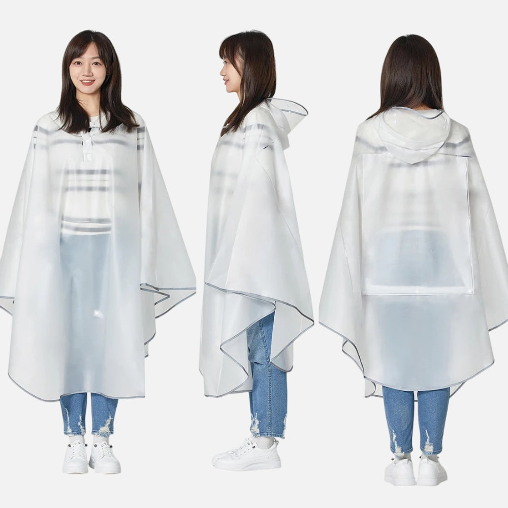 Poncho Vélo Pluie Transparent - dos