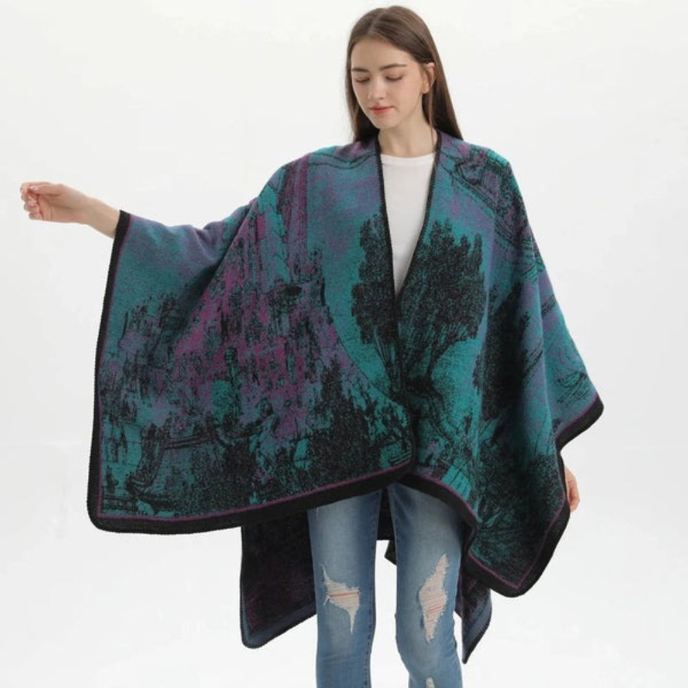 Poncho Bohémien Vintage - Kaki
