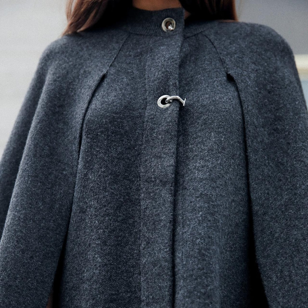 Poncho Femme Gris - zoom