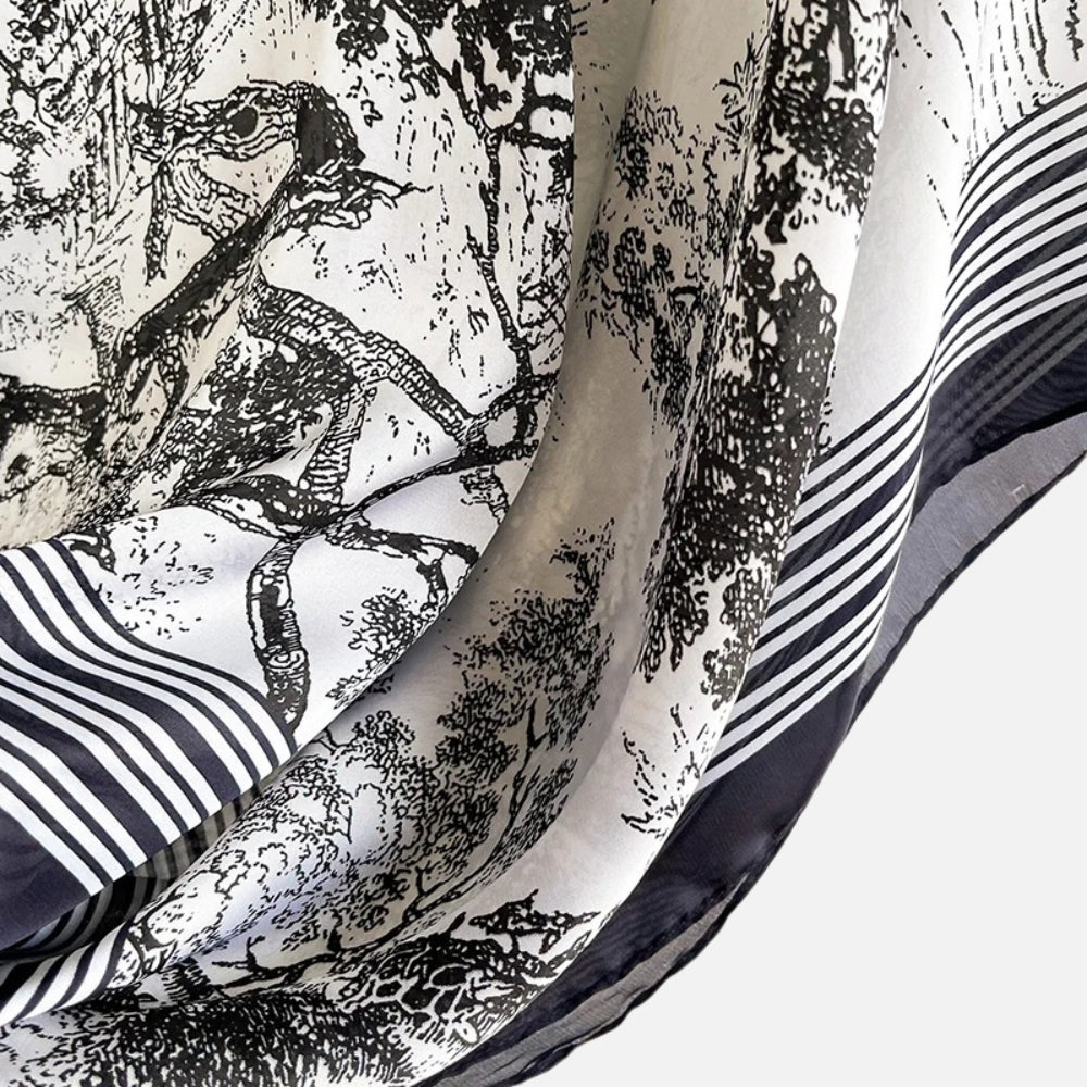 Poncho Léger Femme Zen Noir et Blanc - dos