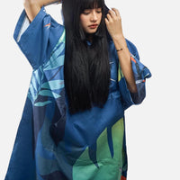 Poncho Surf Tropical, microfibre ultra-absorbante
