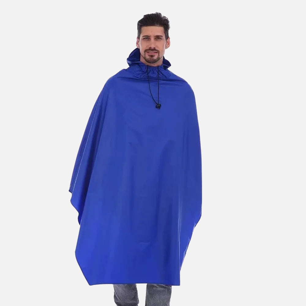 Poncho Vélo Pluie Bleu Homme - zoom