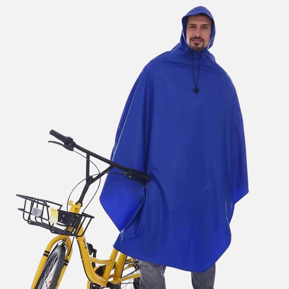 Poncho Vélo Pluie Bleu Homme - dos