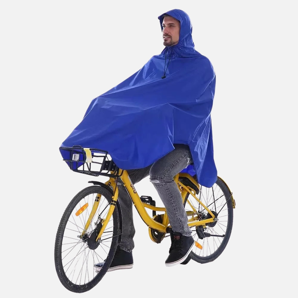 Poncho Vélo Pluie Bleu Homme - détail