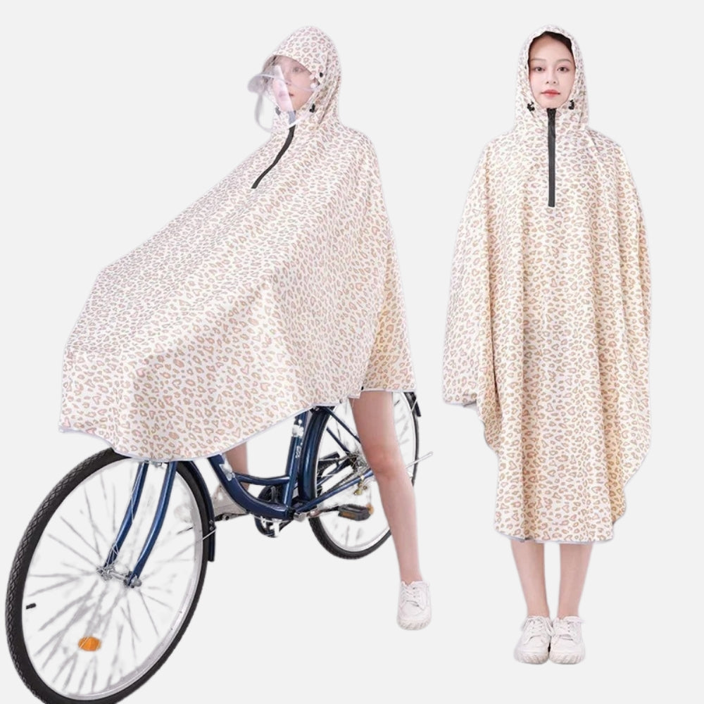 Poncho Vélo Pluie Léopard - zoom