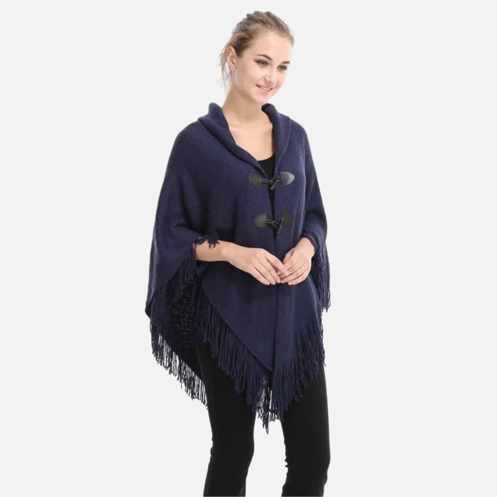 Poncho à Franges - Blanc