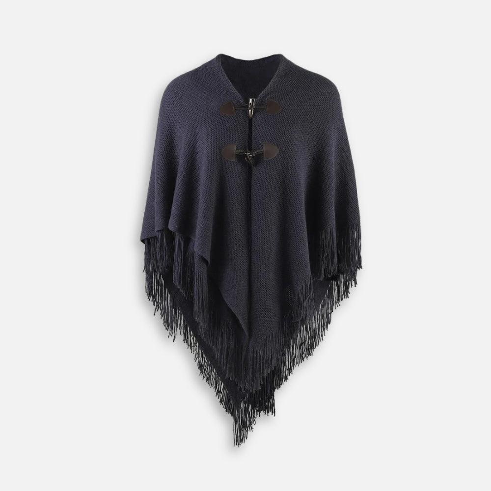 Poncho à Franges - Rouge