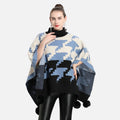 Poncho With Pompoms