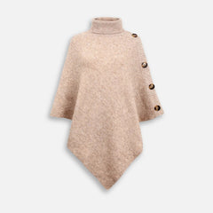 Beiger Poncho-Pullover