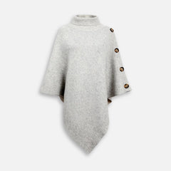 Grauer Damen Poncho-Pullover