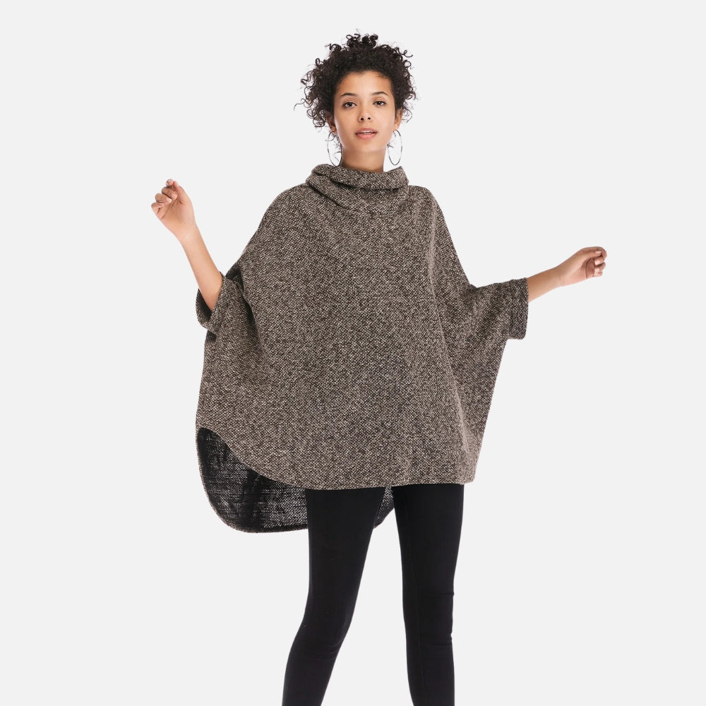 Pull Poncho Avec Manches - Gris Foncé