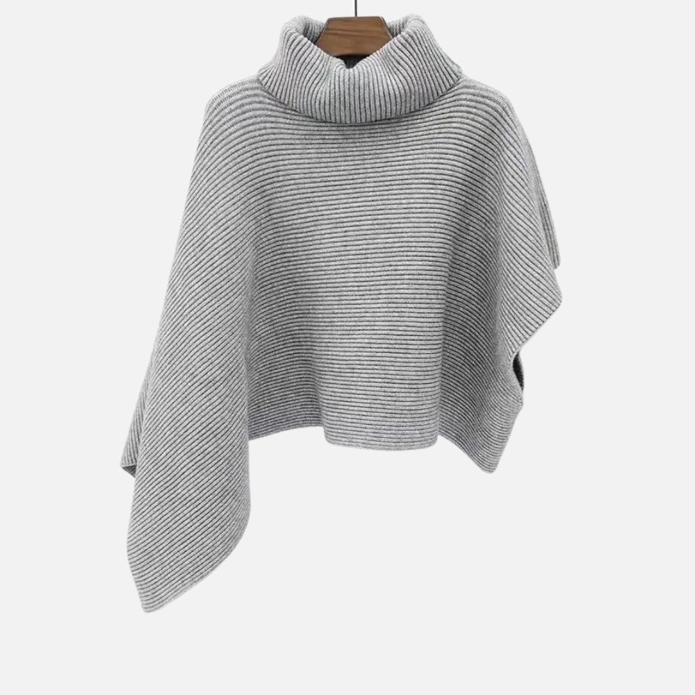 Pull Poncho Court Femme - porté