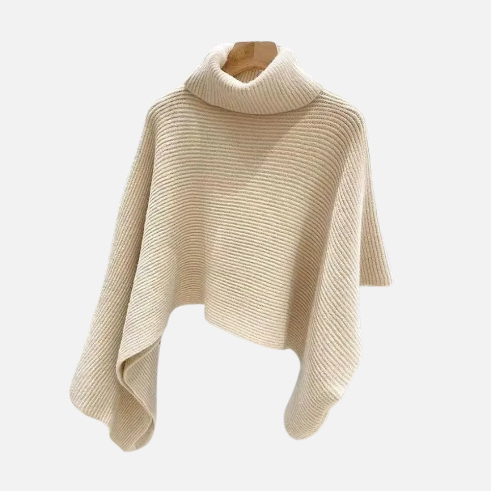 Pull Poncho Court Femme - Noir