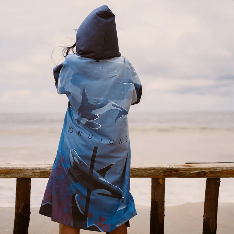 Poncho Surf Orque - porté