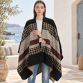 Cape Poncho Femme Motifs Péruvien – Noir / Adulte, visuel principal lifestyle