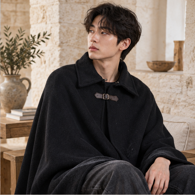 Cape Poncho Homme Noir – Noir / S, Noir / M, Noir / L, Noir / XL, Noir / XXL, Noir / XXXL, Noir / 4XL, Noir / 5XL, dans un…