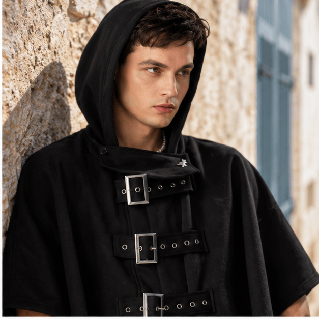 Poncho Ceinture Homme – Noir / S, Noir / M, Noir / L, Noir / XL, Noir / XXL, Noir / XXXL, Noir / 4XL, Noir / 5XL, dans un…