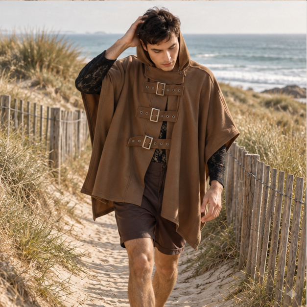 Poncho Ceinture Homme – Marron / S, Marron / M, Marron / L, Marron / XL, Marron / XXL, Marron / XXXL, Marron / 4XL, Marron…