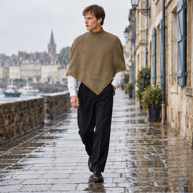 Poncho Court Homme – Kaki / S, Kaki / M, Kaki / L, Kaki / XL, Kaki / XXL, Kaki / XXXL, Kaki / 4XL, Kaki / 5XL, en situatio…