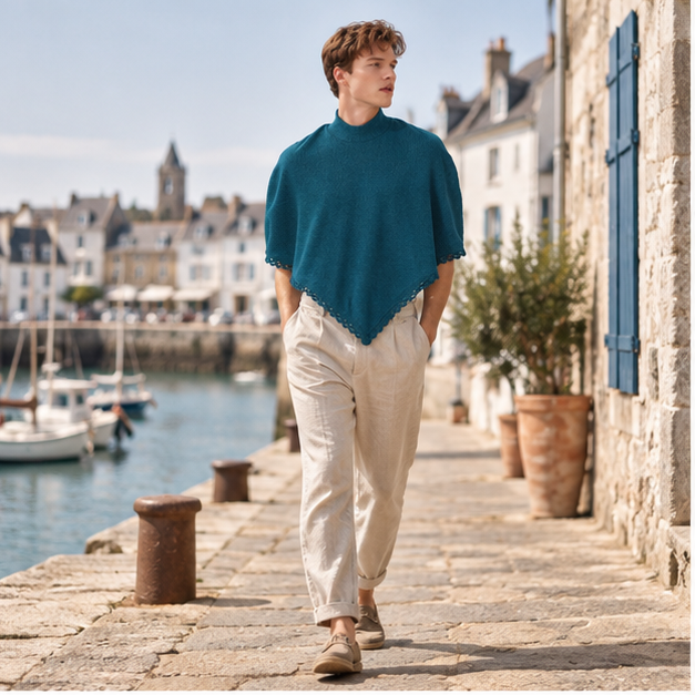 Poncho Court Homme – Turquoise / S, Turquoise / M, Turquoise / L, Turquoise / XL, Turquoise / XXL, Turquoise / XXXL, Turqu…