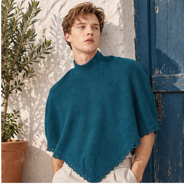 Poncho Court Homme – Turquoise / S, Turquoise / M, Turquoise / L, Turquoise / XL, Turquoise / XXL, Turquoise / XXXL, Turqu…