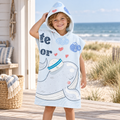 Poncho De Bain Enfant Baleine Marine – Bleu Clair / Enfant, visuel principal lifestyle