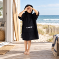 Poncho De Bain Enfant Noir – Noir / Enfant, visuel principal lifestyle