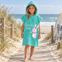 Poncho De Bain Enfant Party Time – Vert / Enfant, visuel principal lifestyle