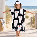 Poncho De Bain Enfant Pingouin – Blanc / Enfant, visuel principal lifestyle
