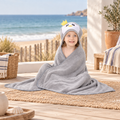 Poncho De Bain Pingouin Gris – Gris / Bébé, visuel principal lifestyle