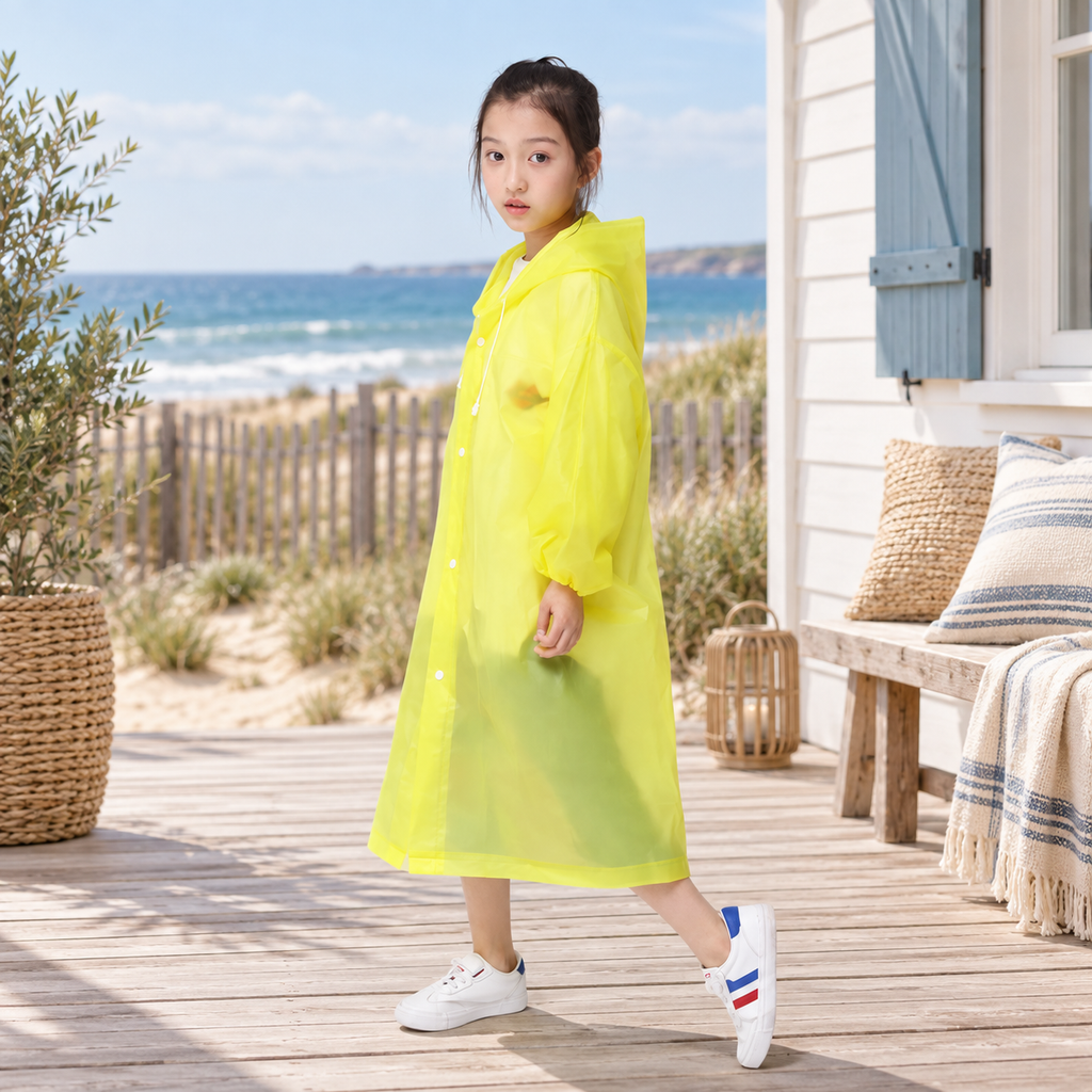 Poncho De Pluie Enfant Jaune – Jaune / Enfant, visuel principal lifestyle