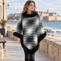 Poncho Fourrure Gris – Gris / Gris, visuel principal lifestyle