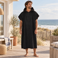 Poncho Microfibre Noir – Noir / Adulte, visuel principal lifestyle