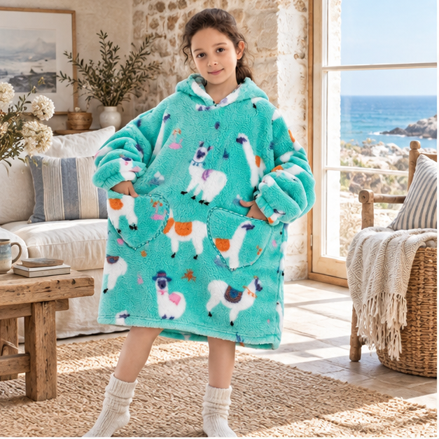 Poncho Plaid Lama, en situation sur la côte Atlantique