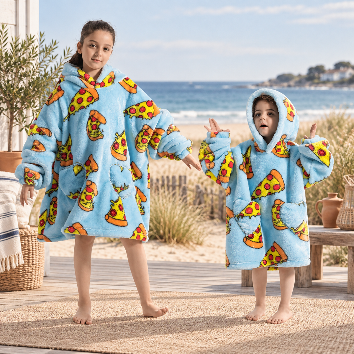 Poncho Plaid Pizza, visuel principal lifestyle