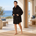 Poncho Plaid Polaire Homme – Noir / Adulte, visuel principal lifestyle