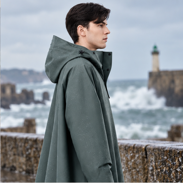 Poncho Pluie Pour Scooter, dans un intérieur côtier lumineux