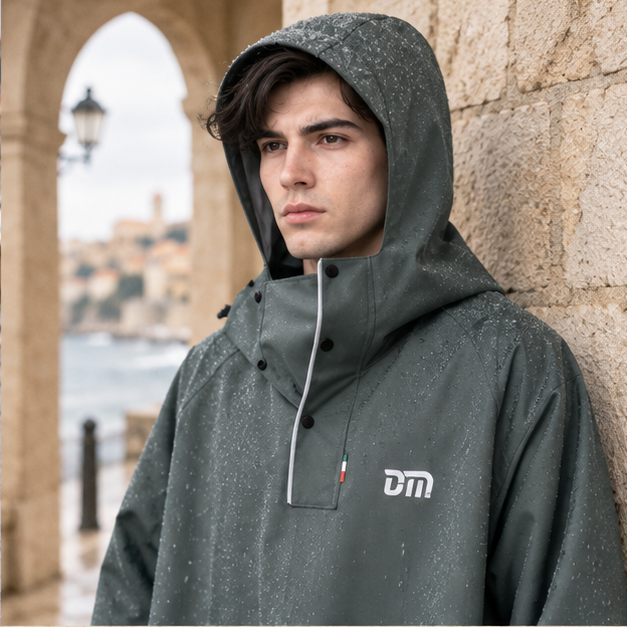 Poncho Pluie Pour Scooter – Kaki / M, Kaki / L, Kaki / XL, Kaki / XXL, dans un intérieur côtier lumineux