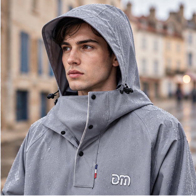 Poncho Pluie Pour Scooter – Gris / M, Gris / L, Gris / XL, Gris / XXL, dans un intérieur côtier lumineux