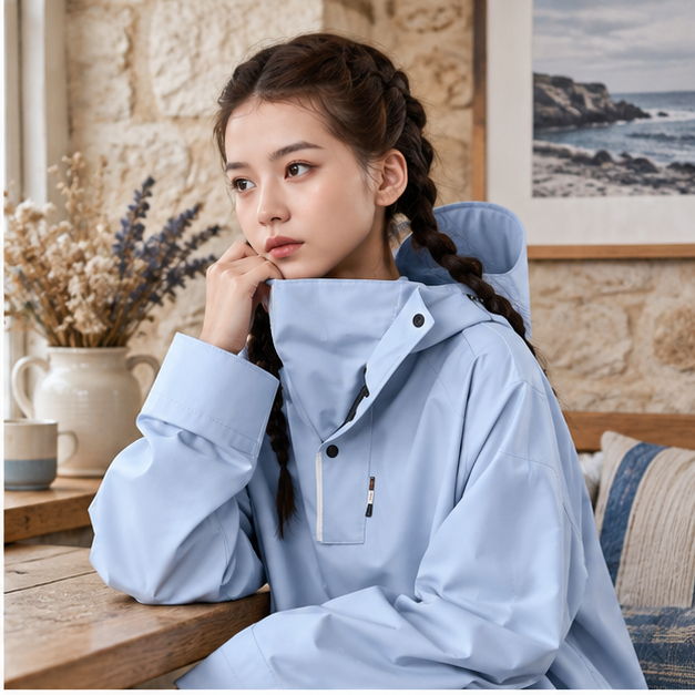 Poncho Pluie Pour Scooter – Bleu Clair / M, Bleu Clair / L, Bleu Clair / XL, Bleu Clair / XXL, dans un intérieur côtier lu…