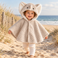Poncho Polaire Bébé Éléphant – Gris Clair / Bébé (0 à 3 ans), visuel principal lifestyle