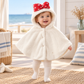 Poncho Polaire Bébé Noeud Papillon – Beige / 6 à 9 Mois, Beige / 12 Mois, Beige / 18 Mois, Beige / 2 Ans, Beige / 3 Ans, v…
