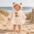 Poncho Polaire Bébé Ours – Blanc / Bébé (0 à 3 ans), visuel principal lifestyle