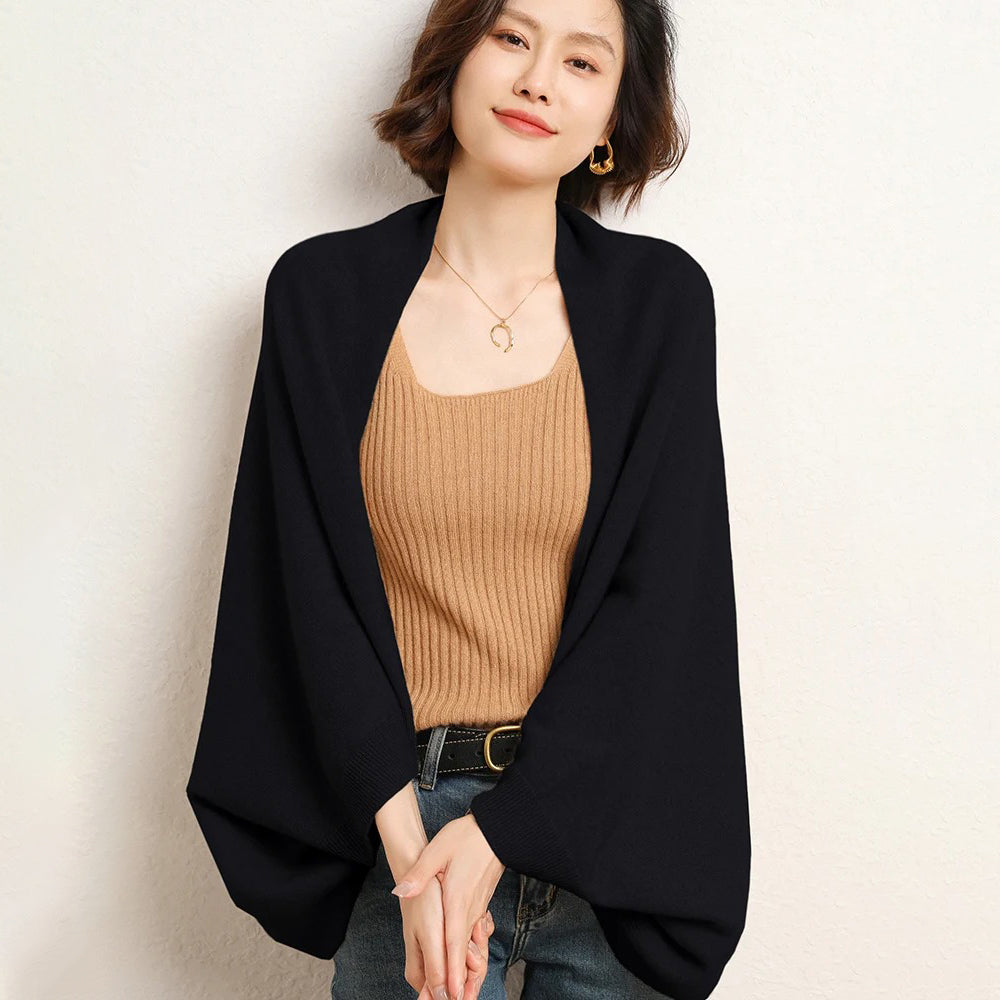 Poncho Cardigan - Beige
